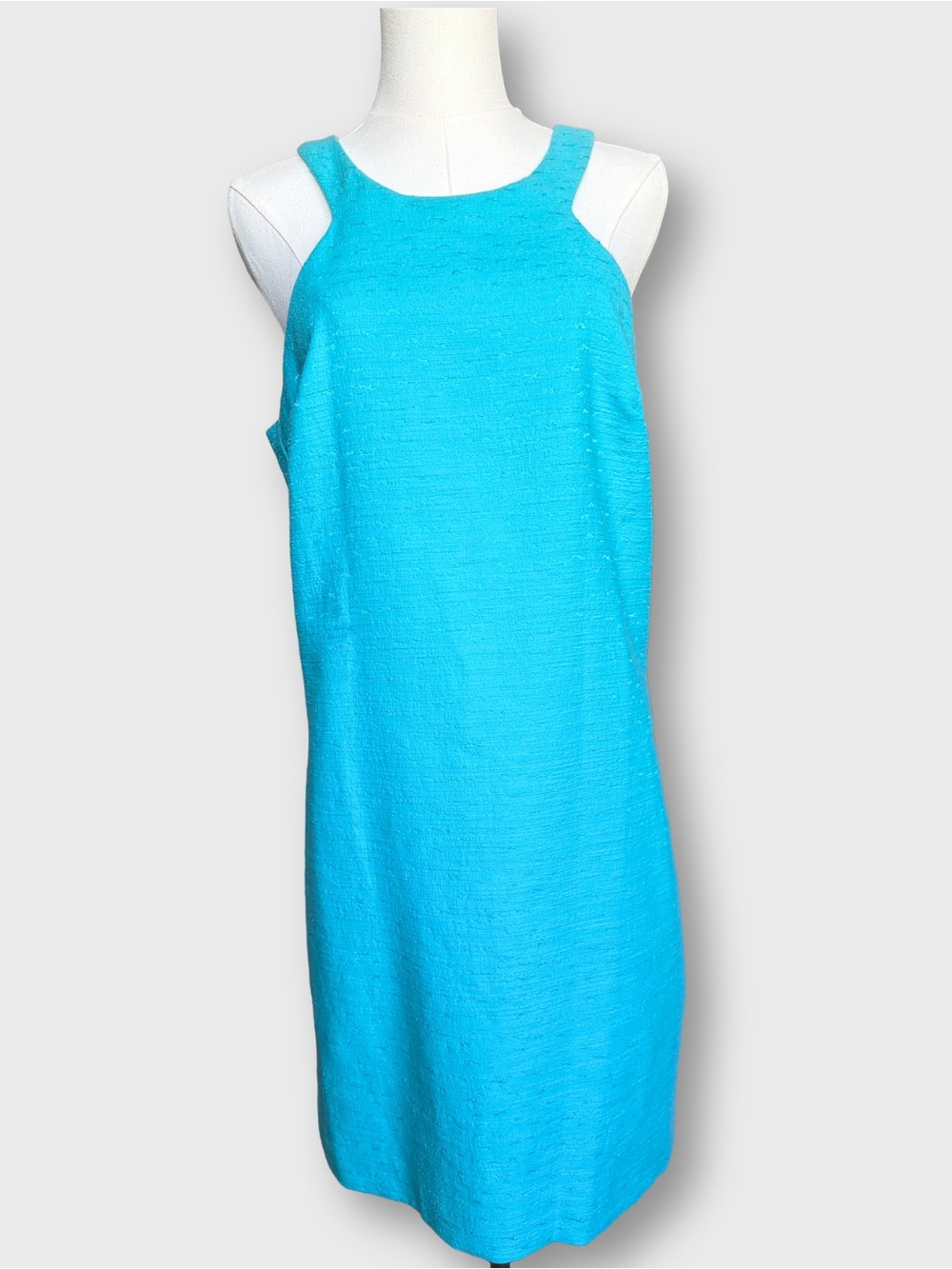 NWT Trina Turk Aqua Turquoise Halter Neck Shift Mini Dress